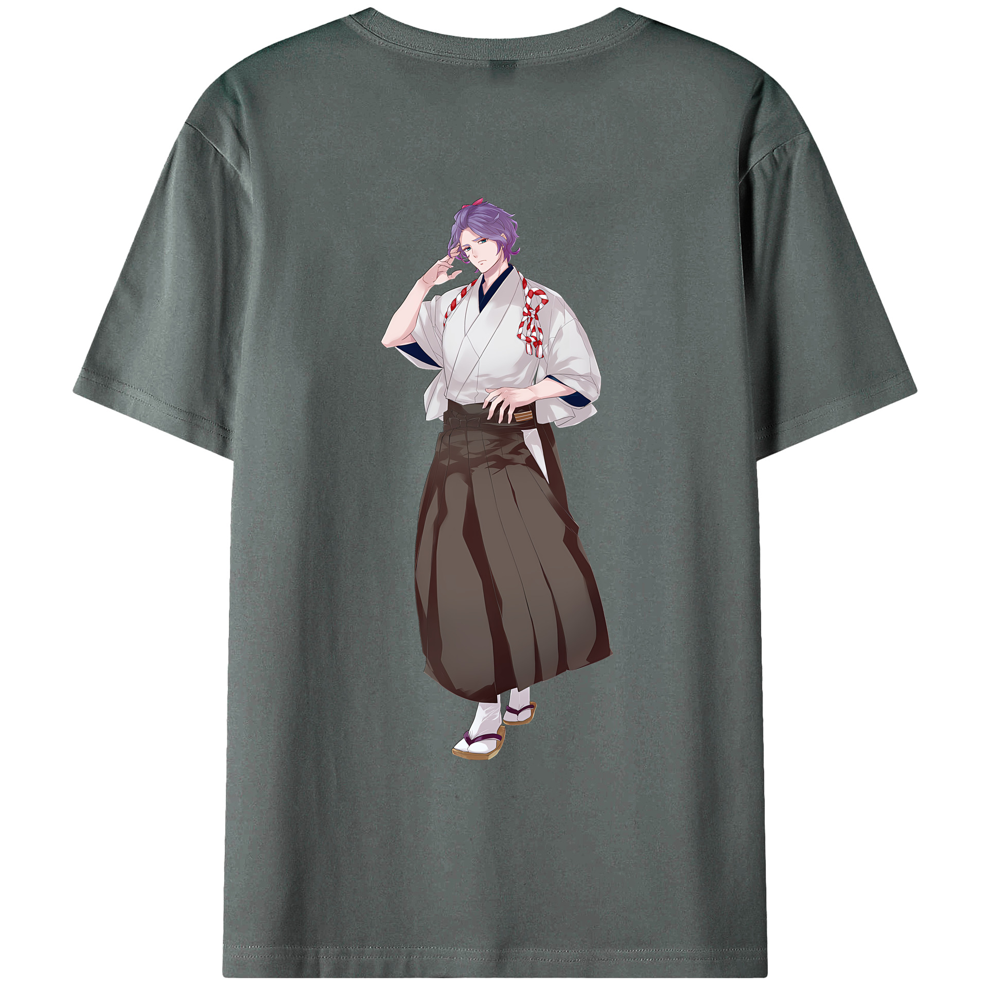 （画像用） 刀剣乱舞 Touken Ranbu 綿100％ メンズ半袖Tシャツ（バックプリント） 通気性